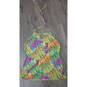 Trina Turk Swimsuit Hawaiian Haulter Top Women's Size 12